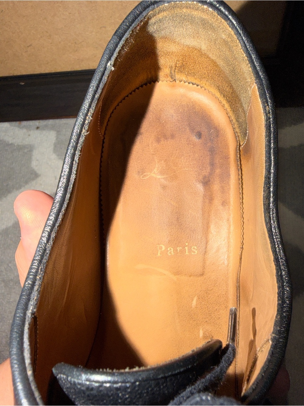 Christian Louboutin Men’s Sz 11 US “Pelvis” Black Leather Oxfords - Picture 7 of 7